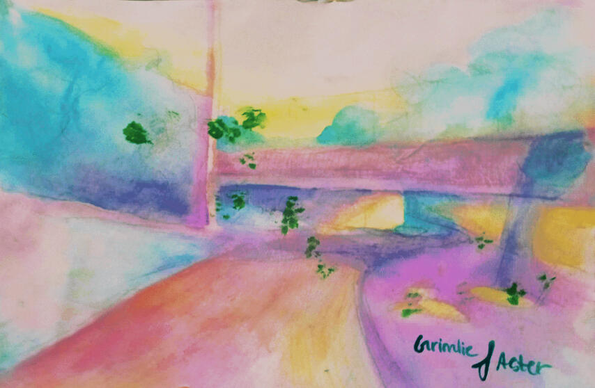 Abstract Watercolor, ft. My cat